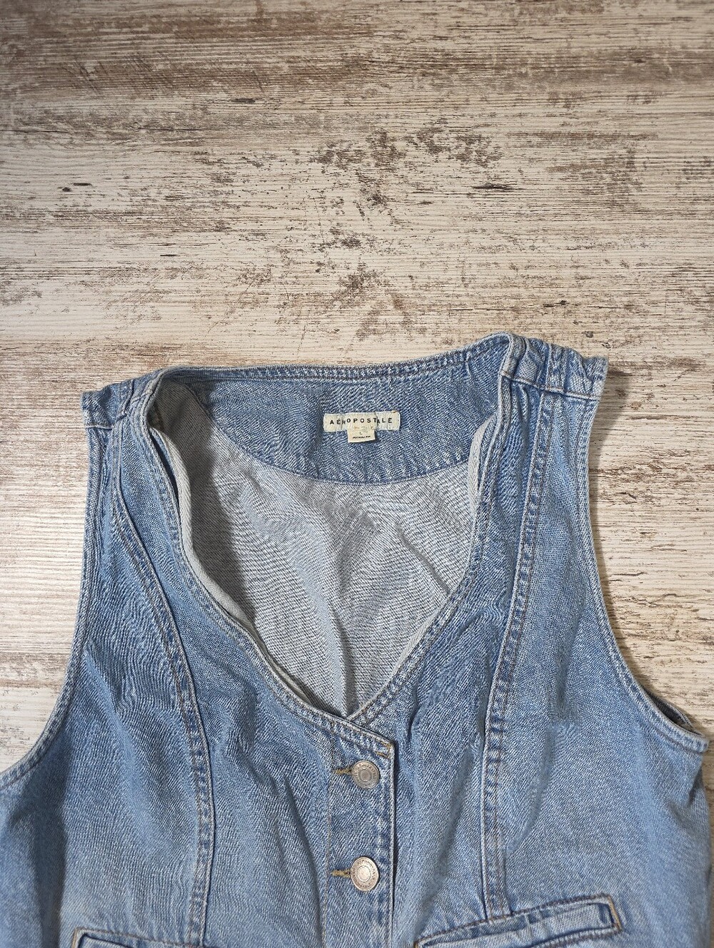 Aeropostale Denim Vest Size Large Blue Jean - Picture 2 of 8